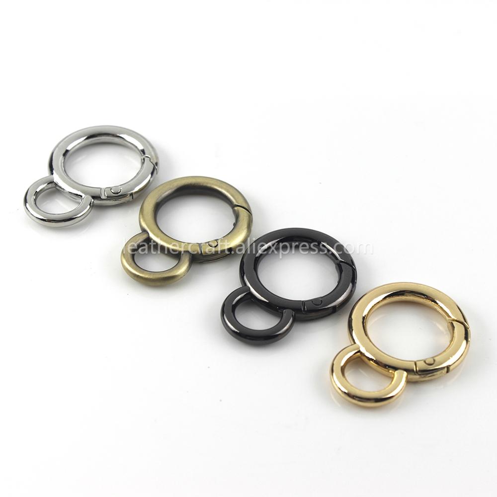 Leatherwork Rings - Metal Double Circle Snap Hook Spring