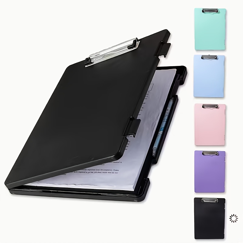 Leather Work Folder - Clipboards with Storage, Plastic Storage Clipboard