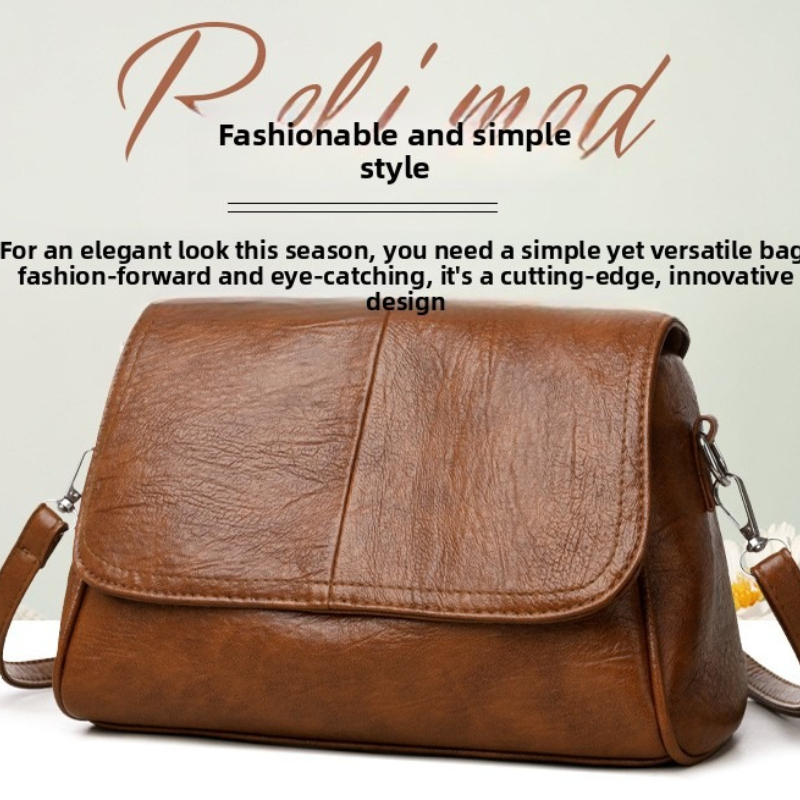 Leatherwork Fasteners - Soft Faux Leather Flap Crossbody Bag