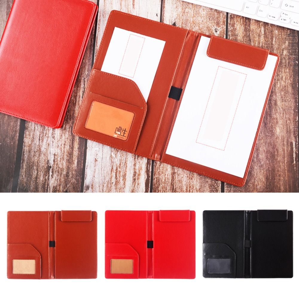 PU Leather A5 File Folder With - Leather Work Folder ulasan dan harga
