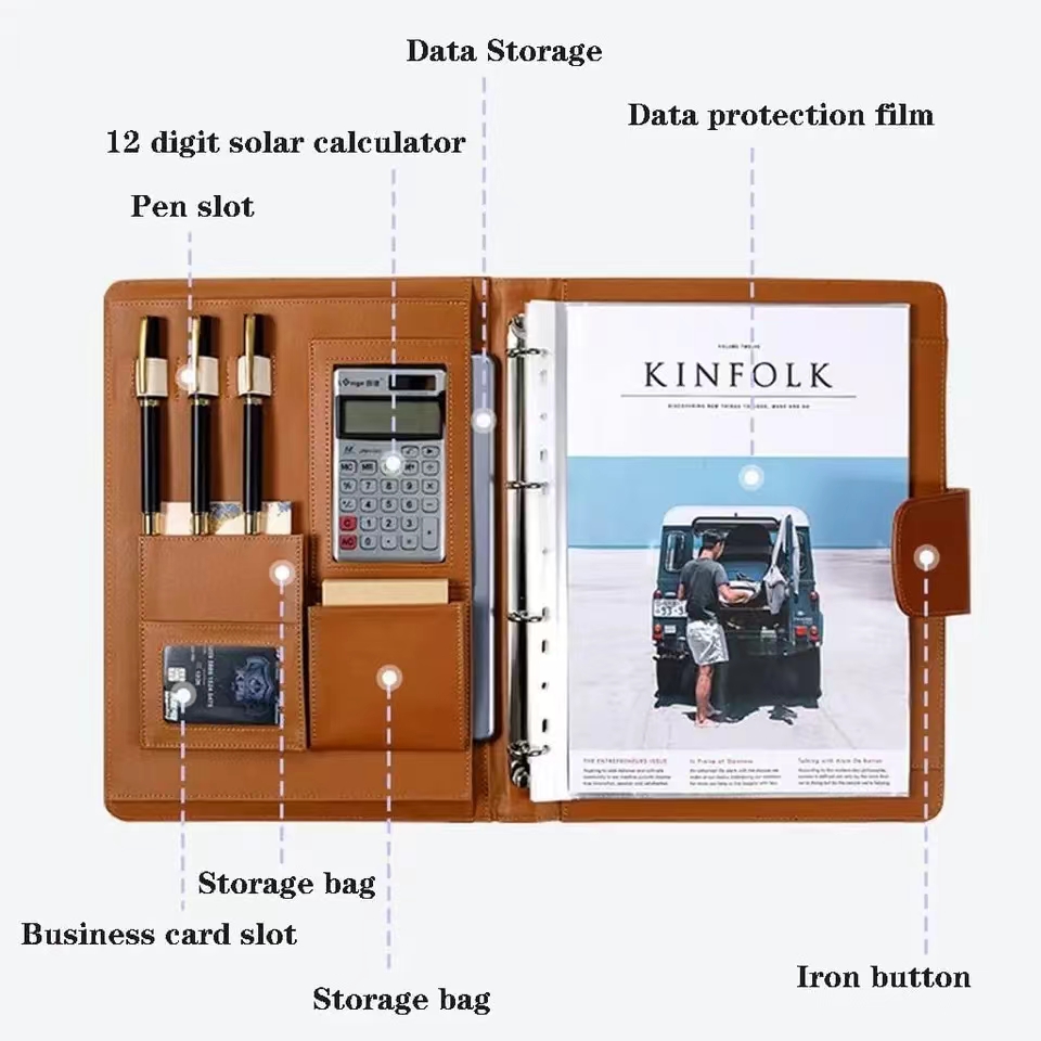 A4Pu leather briefcase equippe - Leather Work Folder ulasan dan harga