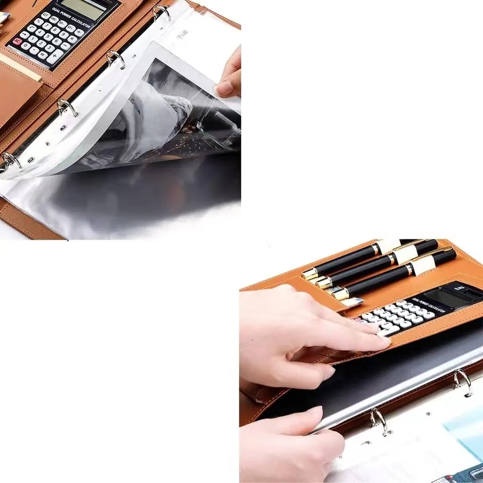 A4Pu leather briefcase equippe - Leather Work Folder ulasan dan harga