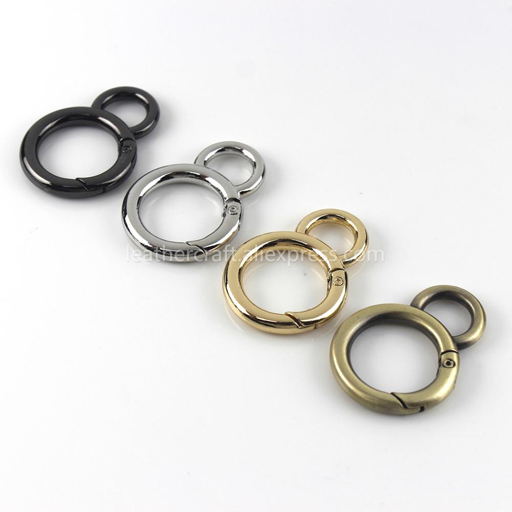 Metal Double Circle Snap Hook  - Leatherwork Rings ulasan dan harga