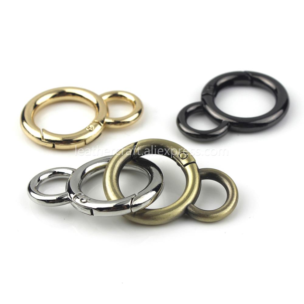 Metal Double Circle Snap Hook  - Leatherwork Rings ulasan dan harga