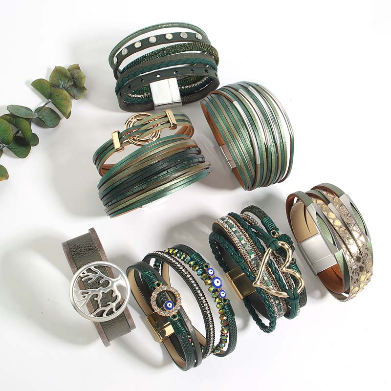 Amorcome Bohemia Evil Eye Hear - Leatherwork Rings ulasan dan harga