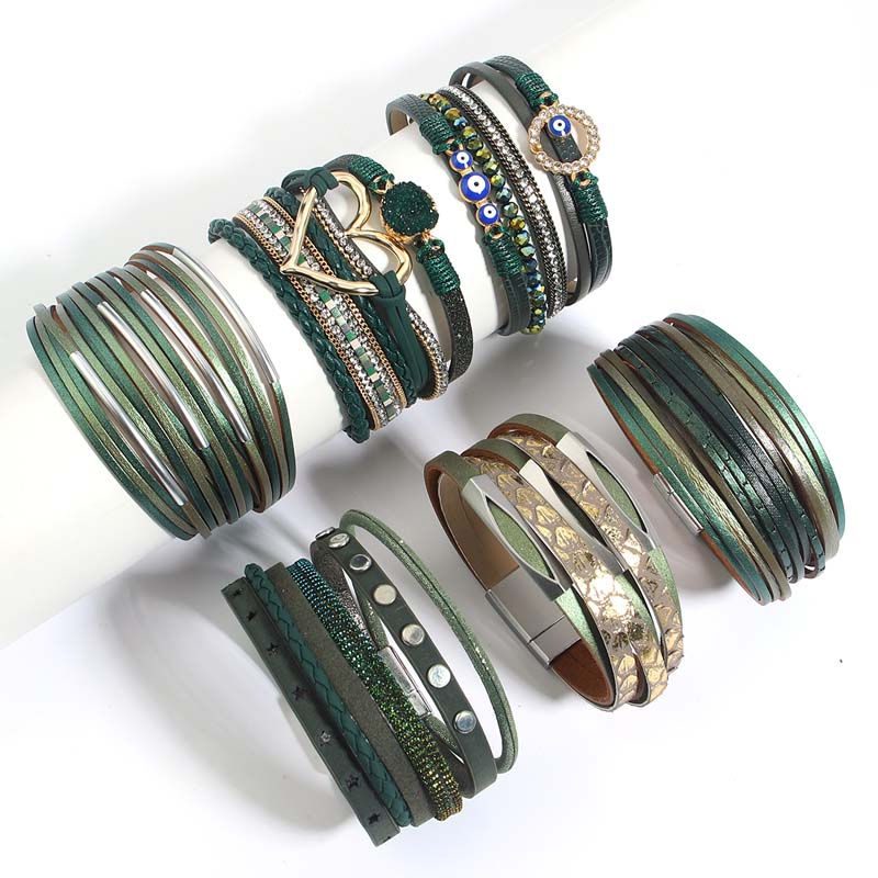 Amorcome Bohemia Evil Eye Hear - Leatherwork Rings ulasan dan harga