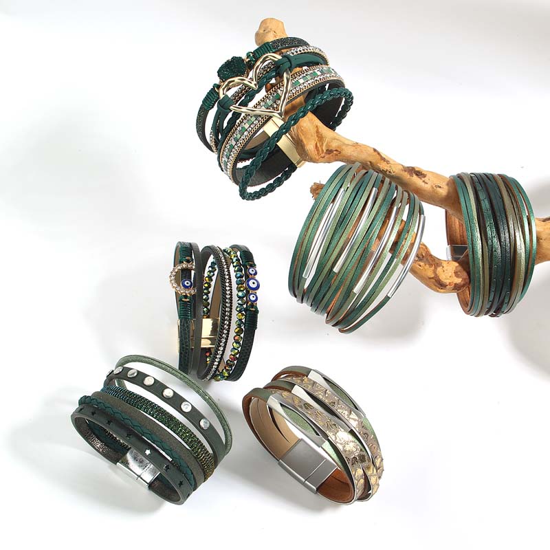 Amorcome Bohemia Evil Eye Hear - Leatherwork Rings ulasan dan harga
