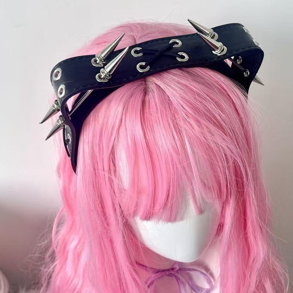 Punk Harajuku Rivet Headband,  - Leatherwork Rings ulasan dan harga