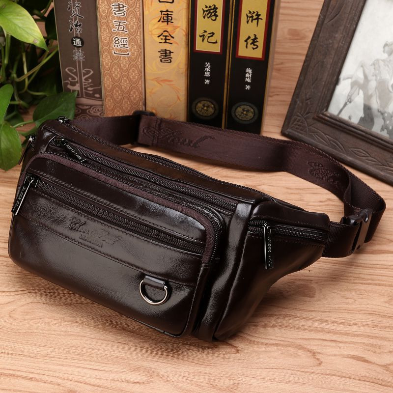 Men Waist Fanny Bags Sling Che - Leatherwork Fasteners ulasan dan harga