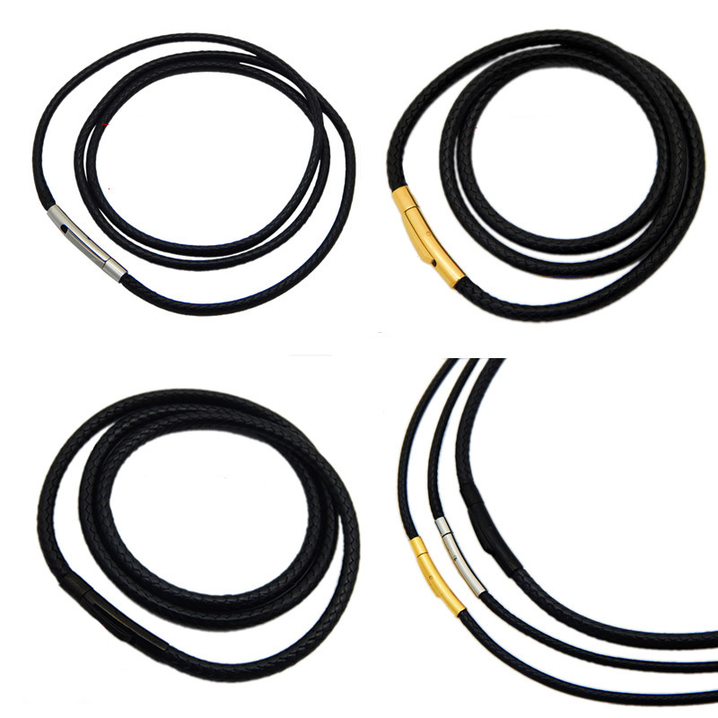 2mm 3mm Black Leather Waxed Co - Leatherwork Thread ulasan dan harga