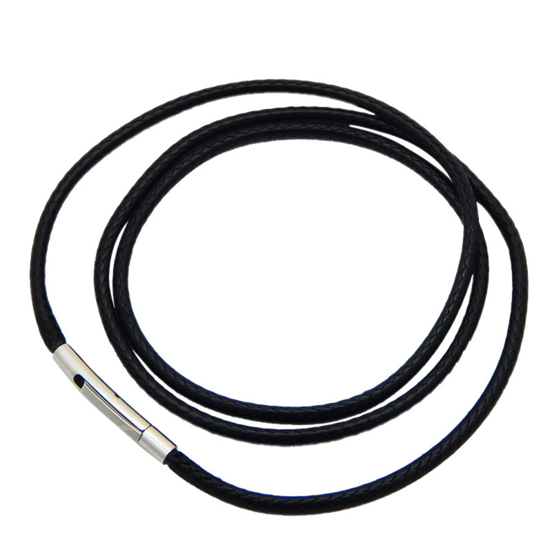 2mm 3mm Black Leather Waxed Co - Leatherwork Thread ulasan dan harga