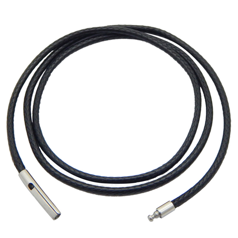 2mm 3mm Black Leather Waxed Co - Leatherwork Thread ulasan dan harga
