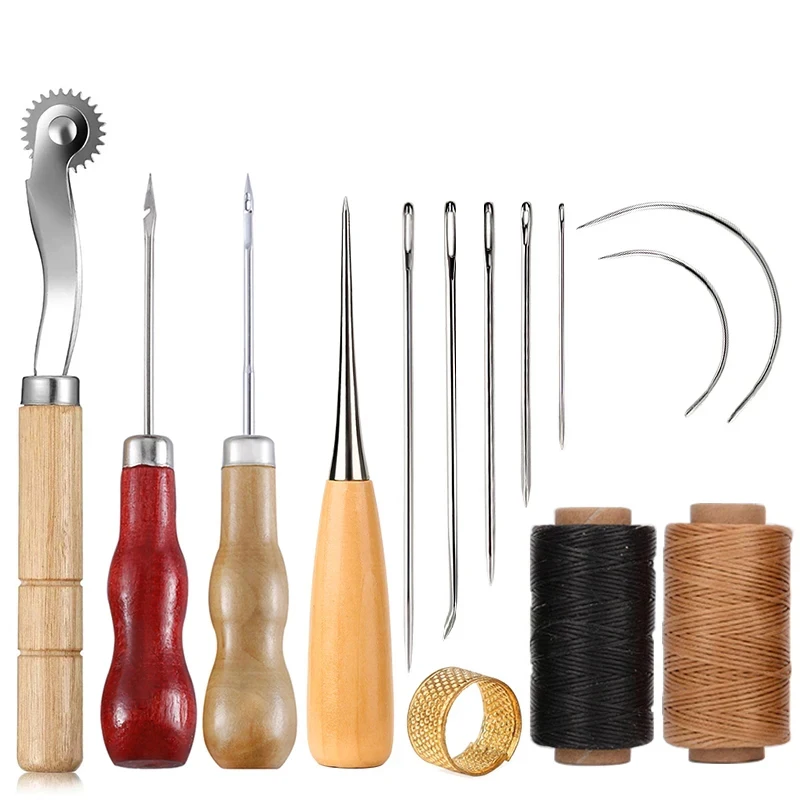 14PCS Leather Craft Sewing Kit - Leatherwork Thread ulasan dan harga