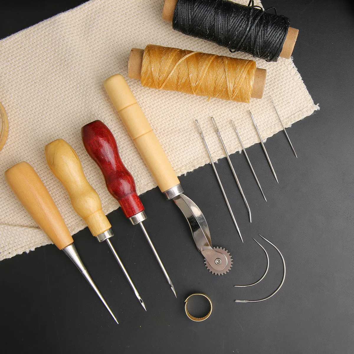 14PCS Leather Craft Sewing Kit - Leatherwork Thread ulasan dan harga
