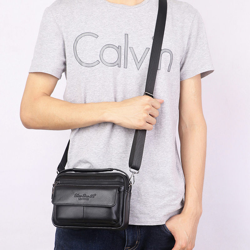 Men Messenger Crossbody Should - Leatherwork Fasteners ulasan dan harga