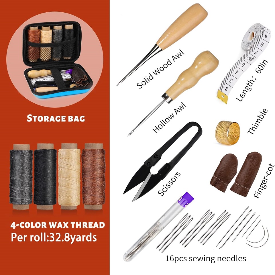 BUDDUR Leather Sewing Tools Ki - Leatherwork Thread ulasan dan harga