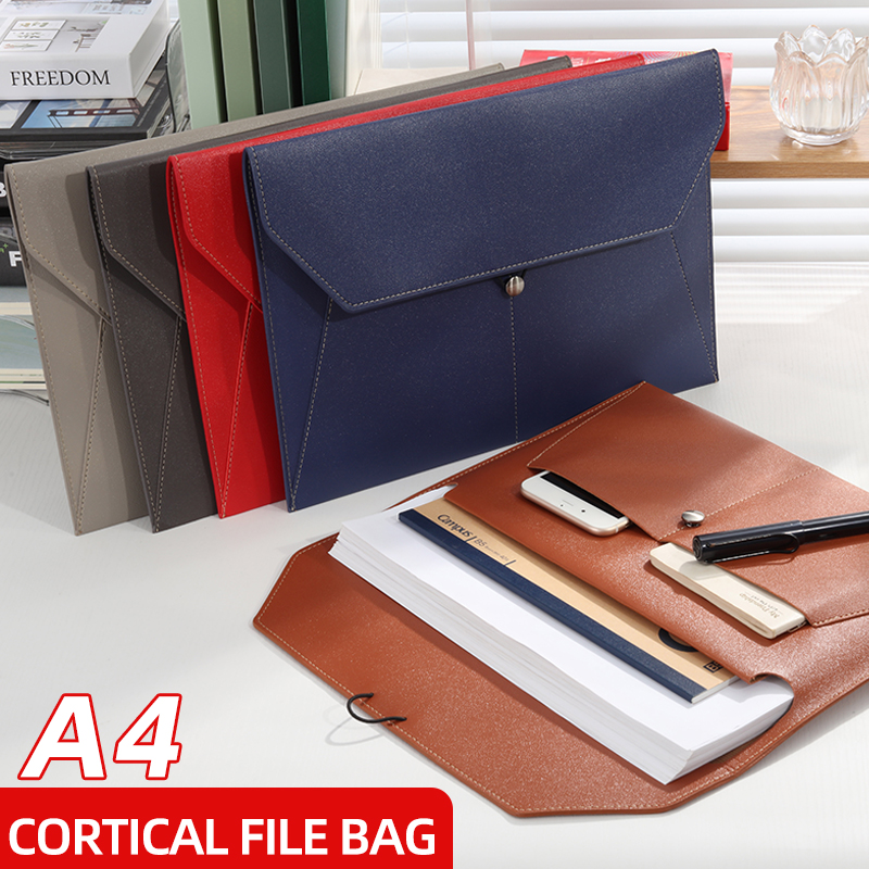 A4 Business Leather File Bag M - Leather Work Folder ulasan dan harga