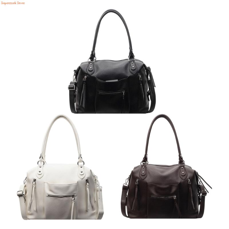 Q5WE Modern PU Leather Handbag - Leather Work Duffle Bag ulasan dan harga