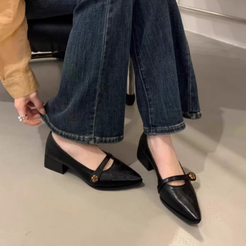 French Vintage Chunky Heel Mar - Leatherwork In French ulasan dan harga