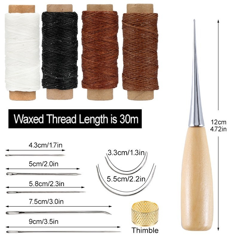 13 Pcs Leather Sewing Set Hand - Leatherwork Thread ulasan dan harga