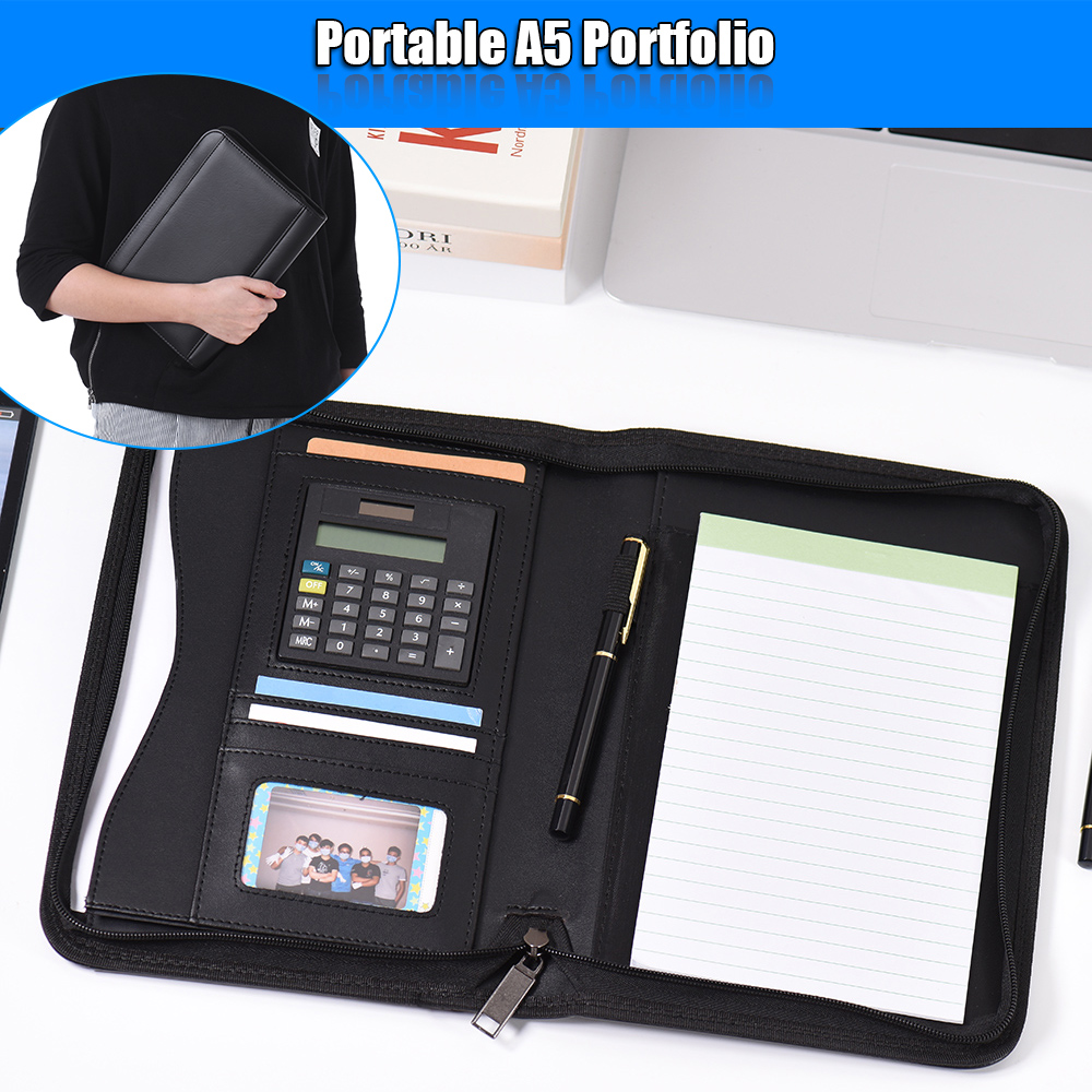 A5 Business Portfolio Padfolio - Leather Work Folder ulasan dan harga
