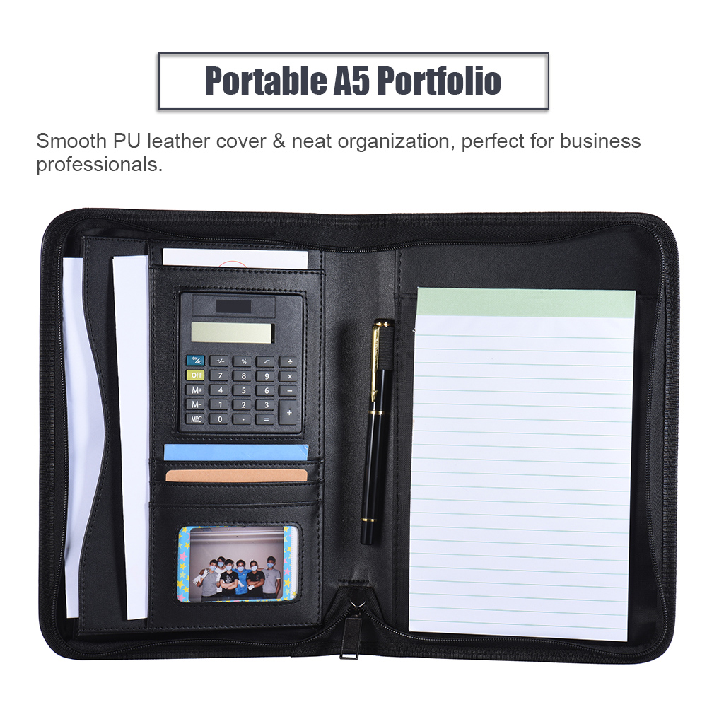 A5 Business Portfolio Padfolio - Leather Work Folder ulasan dan harga