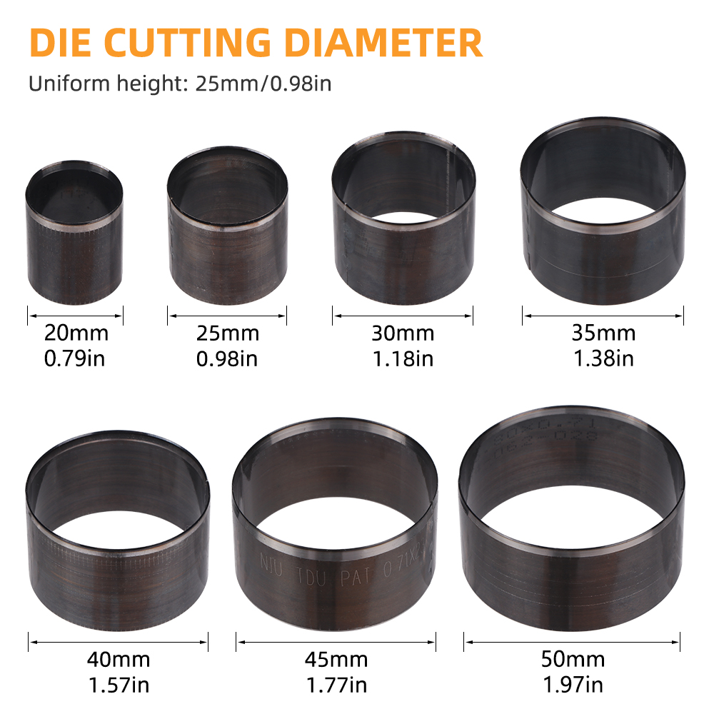 7pc/set Leather Round Punching - Leatherwork Rings ulasan dan harga