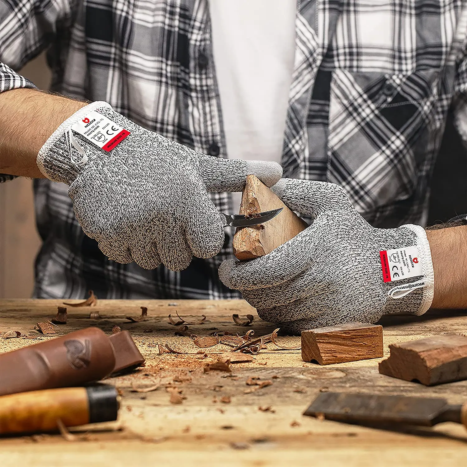 Cut Resistant Gloves Level 5 w - Leatherworking Leveling ulasan dan harga