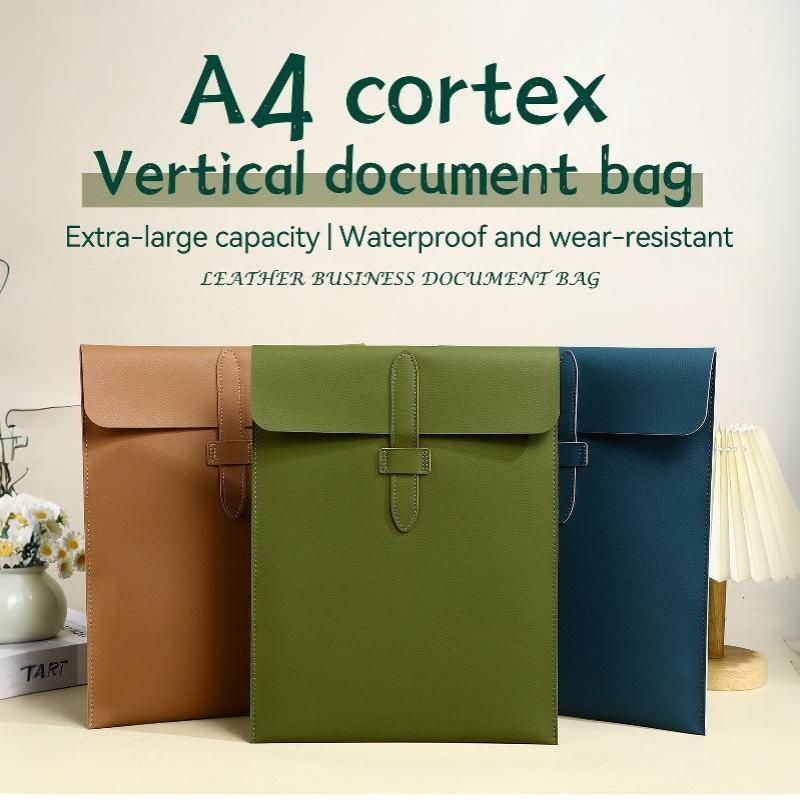 A4 Scratch Resistant Thick Lea - Leather Work Folder ulasan dan harga