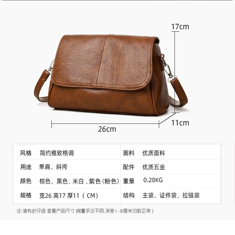 Soft Faux Leather Flap Crossbo - Leatherwork Fasteners ulasan dan harga