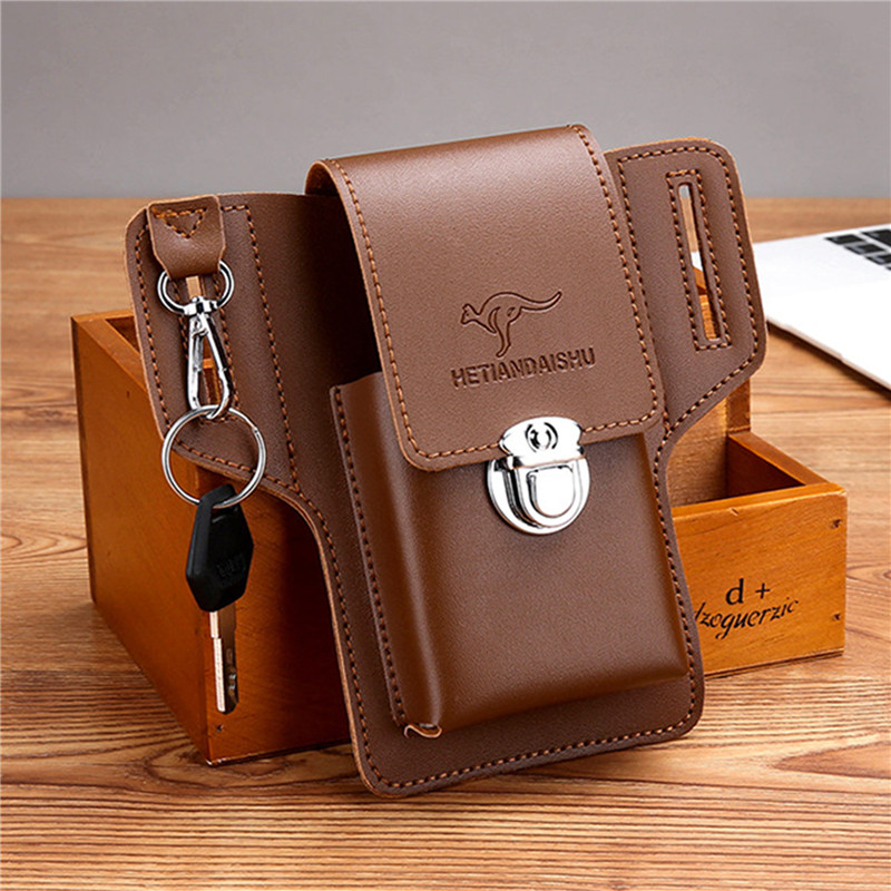 Phone Belt Bag For Men Bags Ce - Leatherwork Fasteners ulasan dan harga