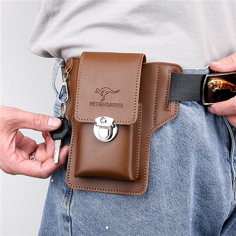 Phone Belt Bag For Men Bags Ce - Leatherwork Fasteners ulasan dan harga