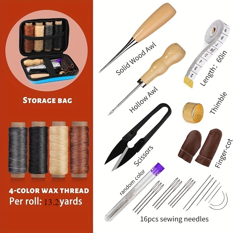 Leather Sewing Kit, Leather Re - Leatherwork Thread ulasan dan harga