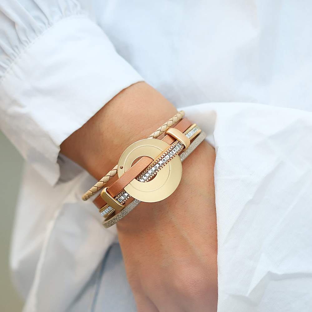 ALLYES Trendy Hollow Circle Le - Leatherwork Rings ulasan dan harga