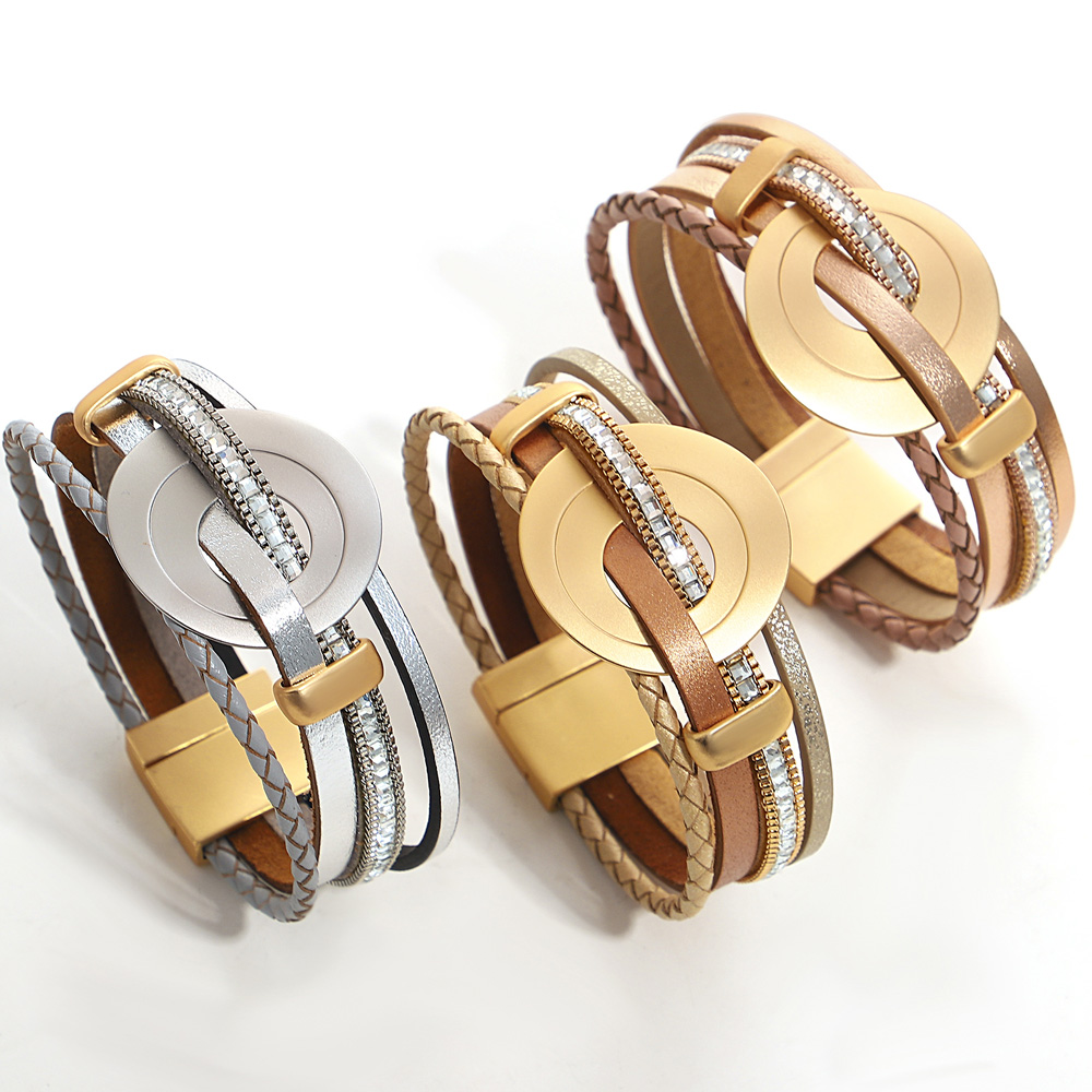 ALLYES Trendy Hollow Circle Le - Leatherwork Rings ulasan dan harga