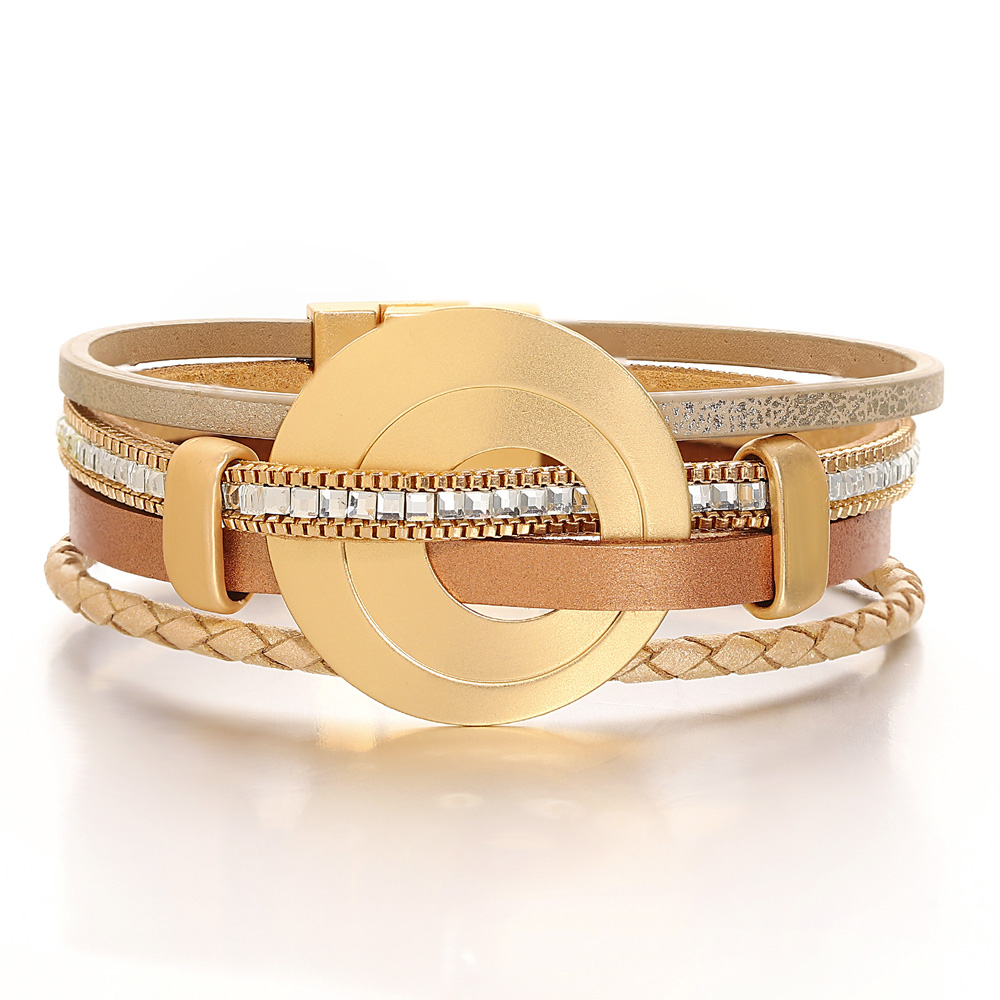 ALLYES Trendy Hollow Circle Le - Leatherwork Rings ulasan dan harga
