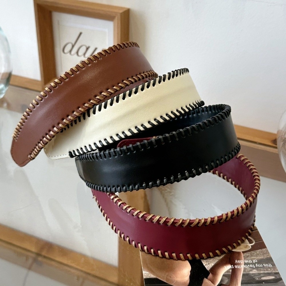 Temperament Solid Color Leathe - Leatherwork Rings ulasan dan harga