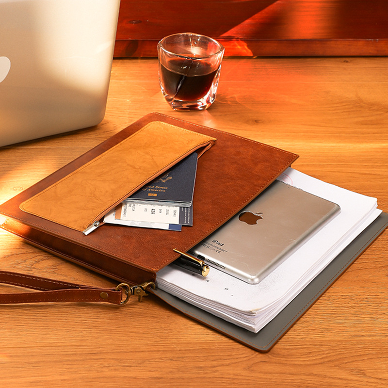 1PCS Leather A4 Document Bag T - Leather Work Folder ulasan dan harga