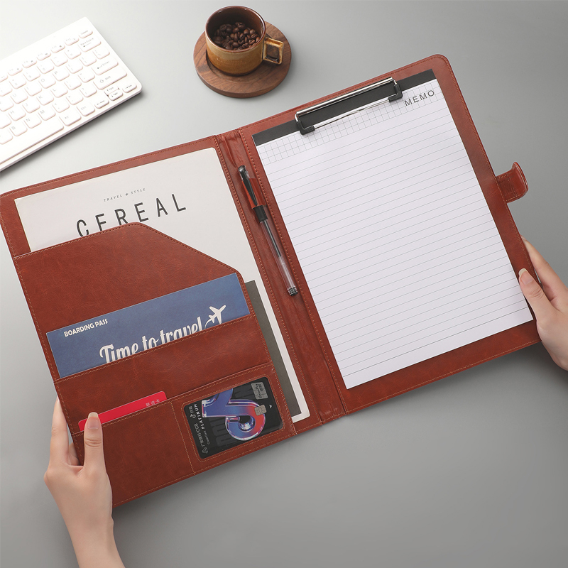 Multifunctional A4 Leather Con - Leather Work Folder ulasan dan harga