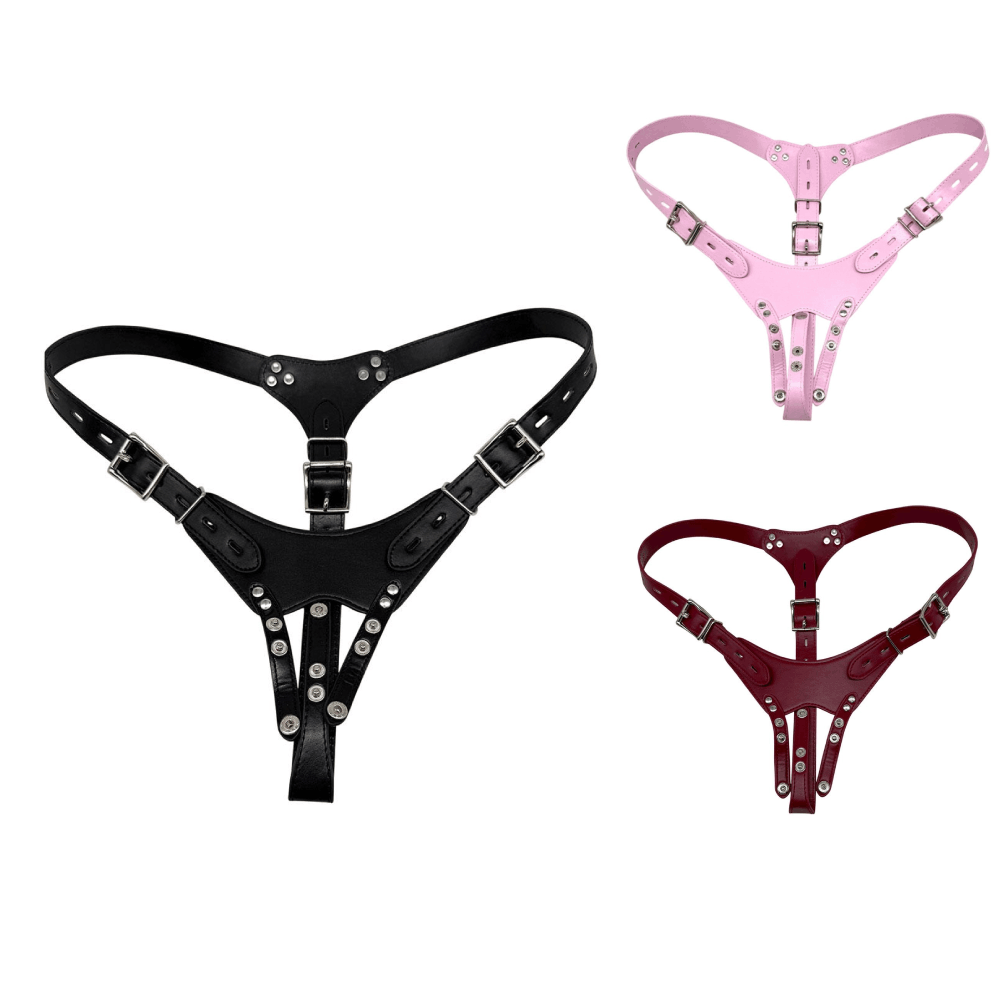 PU Leather Chastity Belt Sex T - Leatherwork Fasteners ulasan dan harga