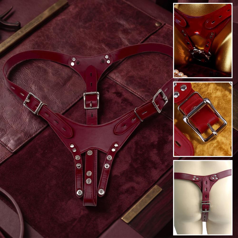 PU Leather Chastity Belt Sex T - Leatherwork Fasteners ulasan dan harga