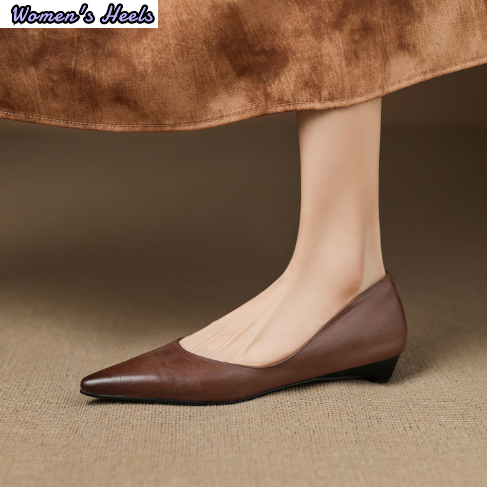 French Elegant Low Heel Pointe - Leatherwork In French ulasan dan harga