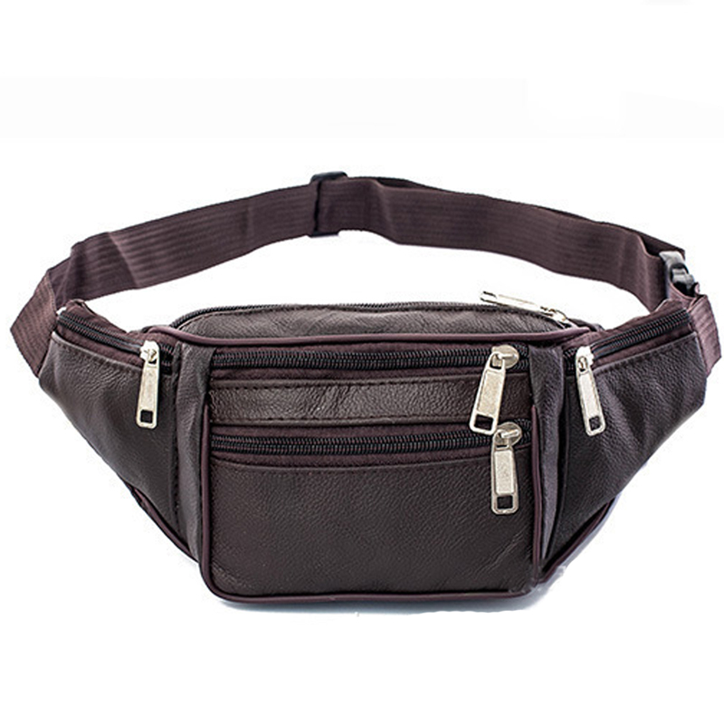 PU Leather Waist Bag Men Waist - Leatherwork Fasteners ulasan dan harga