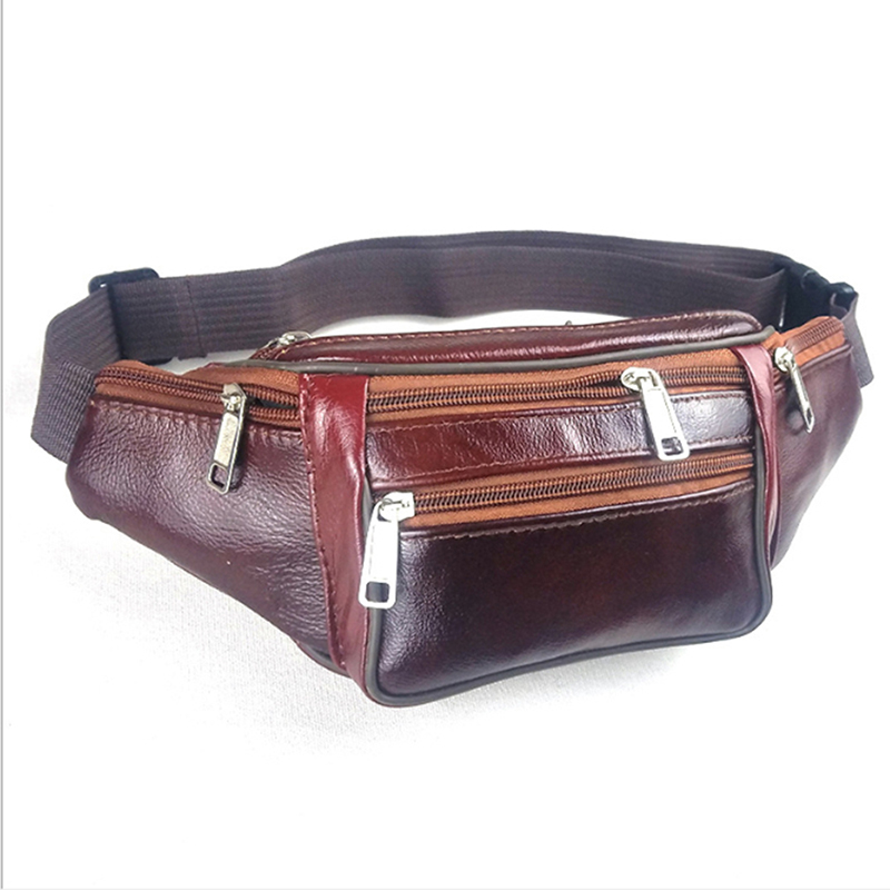 PU Leather Waist Bag Men Waist - Leatherwork Fasteners ulasan dan harga